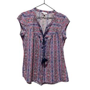 Dr2 by Daniel Rainn Women's Short Sleeve Boho Floral Sz M